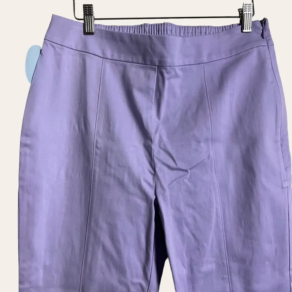 Hill House Lavender Purple Claire Mid Rise Straight Leg Pants Size L - Picture 5 of 11